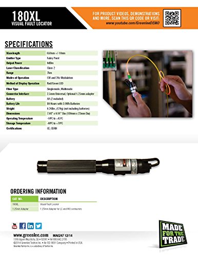 Greenlee 180Xl Visual Fault Locator #TOP5