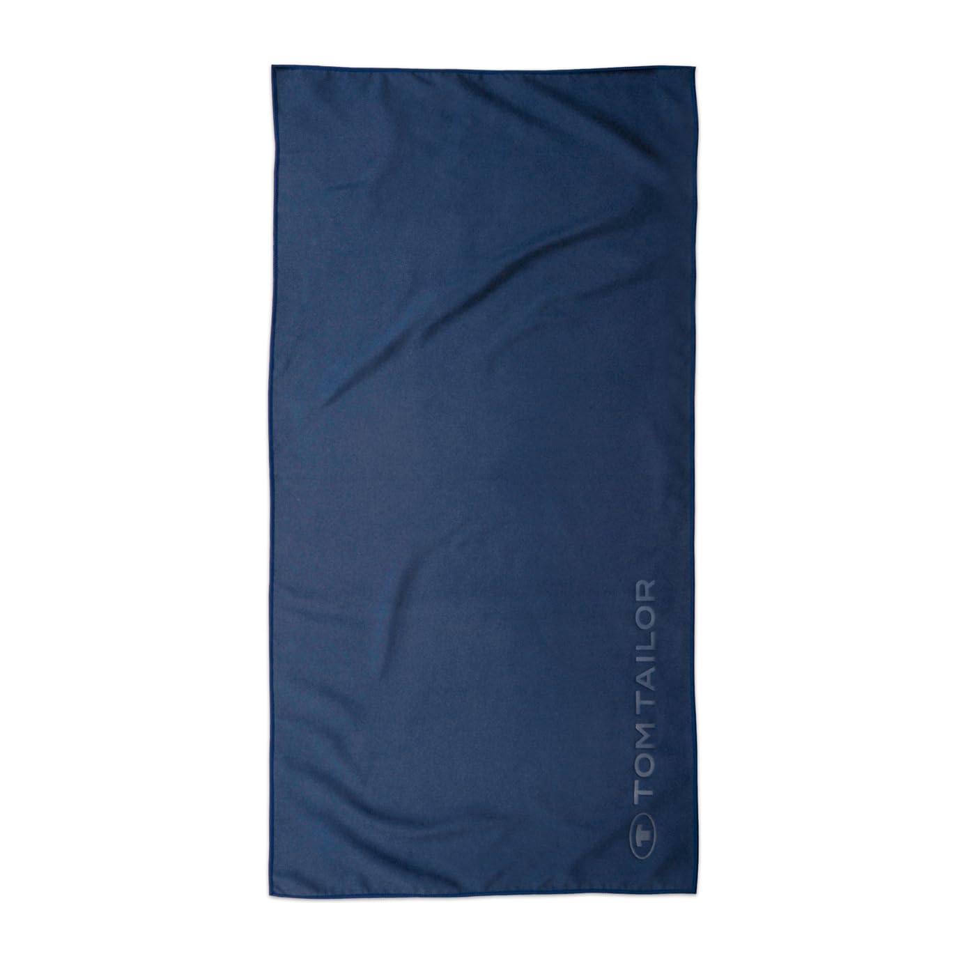 TOM TAILOR Fitness Towel, 70 x 140 cm, 80% Polyester, 20% Polyamide/Microfibre, with Fine Stitching and Embossed Logo, Sports Towel Blue (Dark Navy)