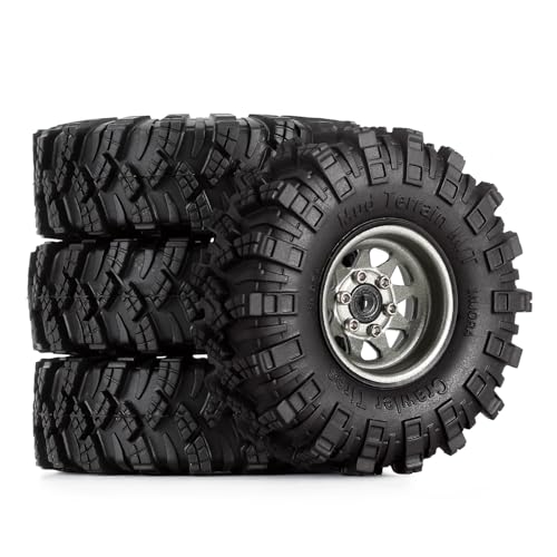 INJORA 1.0 Beadlock Wheel Mud Tires Set