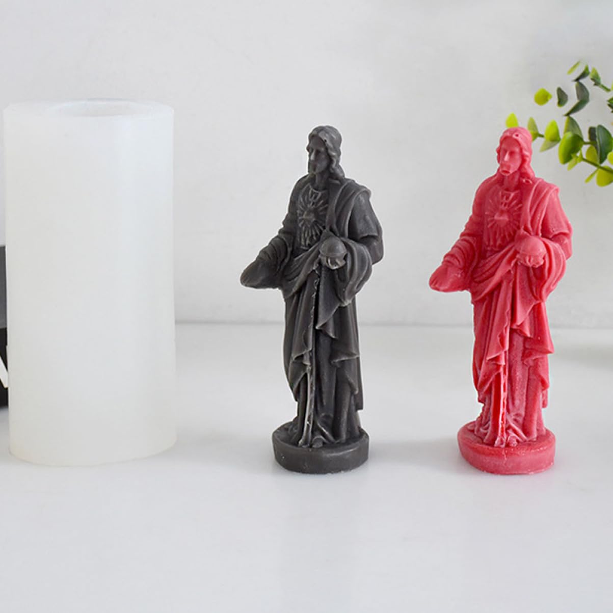 Jesus Silicone Mold Per Creazione Di Candele e Saponi Stampo Silicone Flessibile Per Statue Diy Per Uso Ripetuto e Altri Materiali