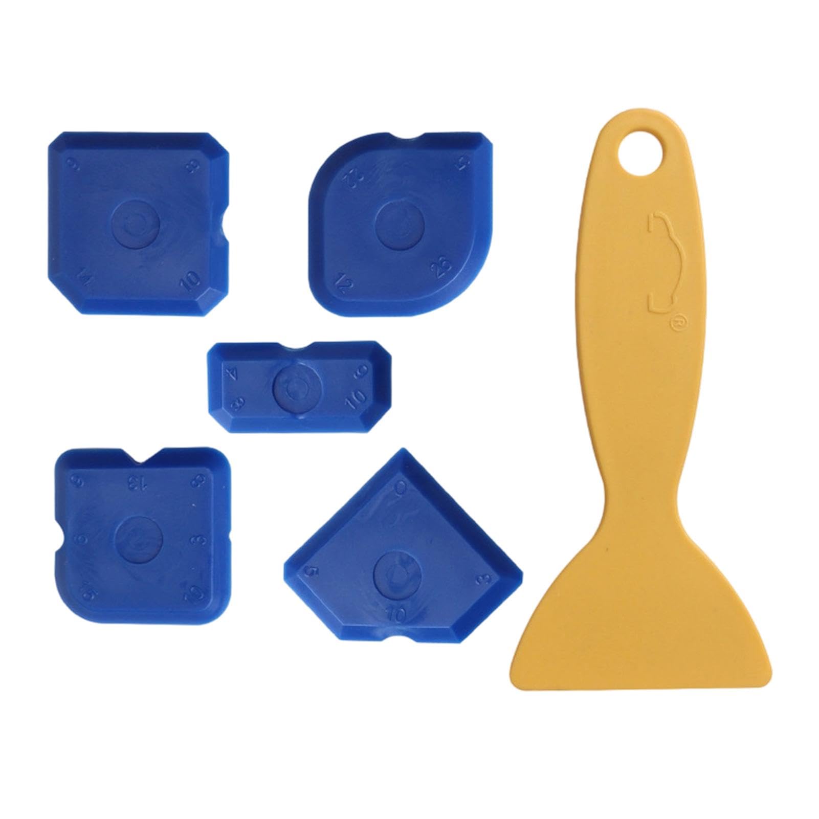 Silicone Caulking Tool Kit - 6-Piece Sealant Finishing & Grout Smoothing Set with Scrapers - Reusable Caulk Application Tools for Bathroom, Kitchen, Sink, Window & Tile​