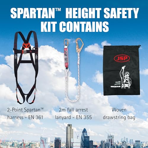 JSP Spartan Einzel-Rückhalte-Set mit Falldämpfer – Absturzsicherung – EN-Zertifiziert – (Modell: FAR1102)