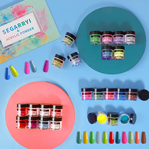 Segarryi 24 Colors Acrylic Powder, Acrylic Nail Powder Set For Nails 3D Art, Acrylic Powder Extension Carving #TOP1