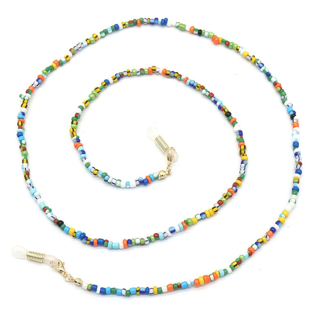 Chaine à lunettes ROMA aux perles vertes de jade - LE PETIT CORDON