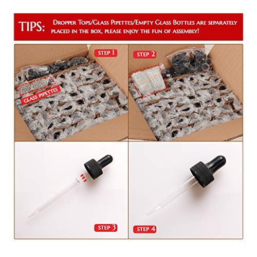 Eye Dropper Bottle, Hoa Kinh 24 Pack 2 Oz 60Ml Amber Glass Bottles, With Glass Eye Droppers For Essential Oils #TOP6