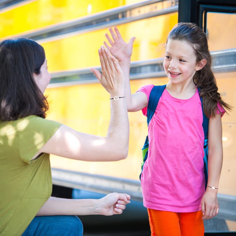 Image of First Day of School Kindergarten Bracelet, Back to School Bracelet Anxiety Separation Gift for Daughter