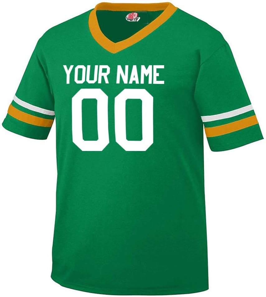 HARDKOR SPORTS Make Your Own Customized Fan Football Jersey Adult Large Kelly Green and Gold