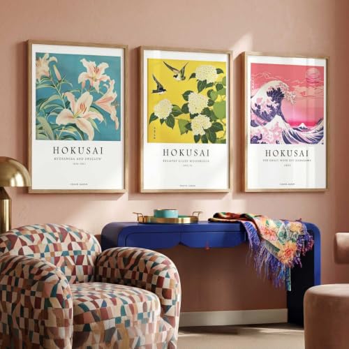 Image of kotart Japanese Nature Art Posters with Frame | Aesthetic Japan Nature Arts Posters with Frames | Japanese Art Framed Poster for Bedroom Living Room Gaming Room Wall Decor Set Of 3 (14x20 Inch)