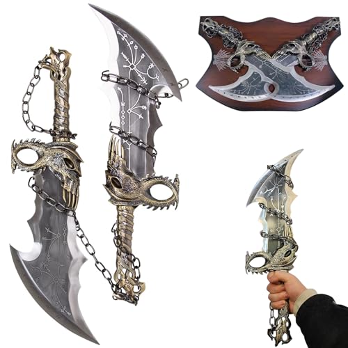 Kratos Chaos Blade of GOW, aus Metall, EIN Satz von Zwei Bades of Chaos mit Display-Plakette, Kratos Metall-Kettenschwert, 1:1 Replik des Kriegsspiels Requisiten HIMMEL STORE Sword für 149,99 EUR (-12%) statt 169,99 EUR bei amazon.de Bild: Kratos Chaos Blade of GOW, aus Metall, EIN Satz von Zwei Bades of Chaos mit Display-Plakette, Kratos Metall-Kettenschwert, 1:1 Replik des Kriegsspiels Requisiten HIMMEL STORE Sword für 149,99 EUR (-12%) statt 169,99 EUR bei amazon.de