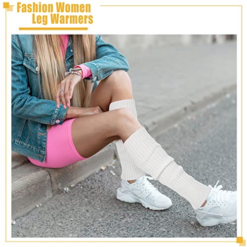 Image of Sintege 6 Pairs Kawaii Leg Warmers Japanese Style Knitted Loose Socks Leg Warmers for Girls Women Lolita Costume School