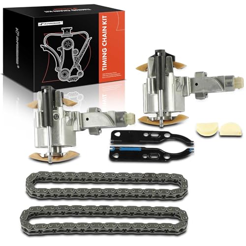 A-Premium 8PCS Engine Timing Chain Kit W/Tensioner Compatible with Audi A6 Quattro 2000-2004, A8 Quattro 2000-2006, RS6 2003-2004, S6 2002-2003, S8 2001-2003 & Volkswagen Touareg, Phaeton - 4.2L