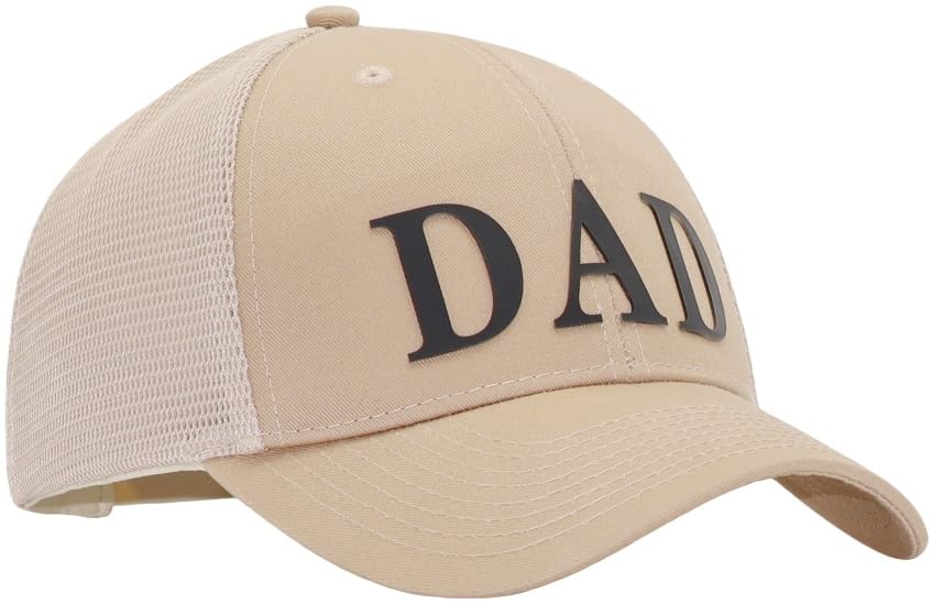 Image of Father's Day 3D DAD PVC Patch Hats, Dad Birthday or Festival Trucker Hat, Fits OSFM&XXL Head, Gifts for Husband Daddy Grandpa