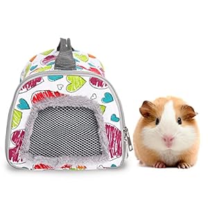 Hamster Carrier Bag, Pet Carrier Bags for Hamster, Rat, Hedgehog, Rabbit, Sugar Glider, Chinchilla, Guinea Pig, Squirrel and other Small Pets, Breathable Outdoor Portable Travel Carrier Bag