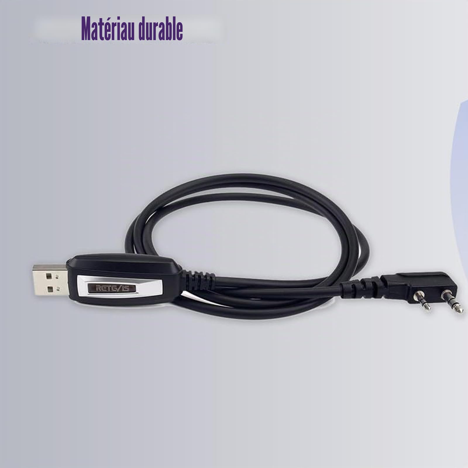 Retevis Câble Programmation pour Talkie Walkie Programmateur USB compatible avec Baofeng UV-5R BF-888S Radtel Quansheng UV-K5, RT24 RT27 RA79 H777H RT668 RT5R Win10/Win11 (1 pièce)