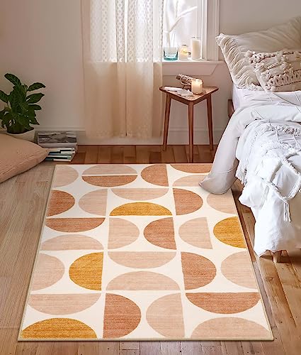 Lahome Boho Rug - 3X5 Washbale Rugs For Bedroom Office Dorm, Bohemian Non-Slip Soft Classroom Rug Girls Ultra-Thin Geometric Small Carpet For Living Room Entryway Kitchen Playroom thumb #1