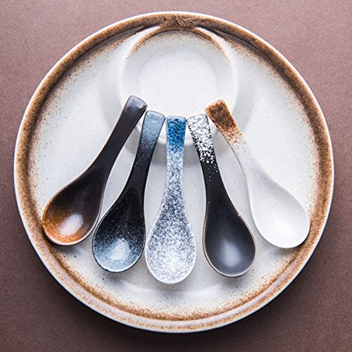 Cuillères à soupe céramique style japonais lot de 5 de qualité supérieure - 4