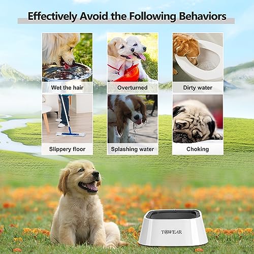 No Splash Dog Water Bowl with Floating Disk, 1.5L Slow Drinking Feeder - Image 2