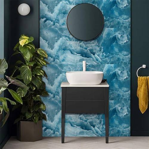 DOTBUY-SHOP Pegatinas Baldosas Cocina, Estilo Mármol Azulejos Adhesivos Baño 10 Piezas PVC Impermeable Autoadhesivo Paneles Decorativos para Pared para Bricolaje (Mármol 3,30x30cm)