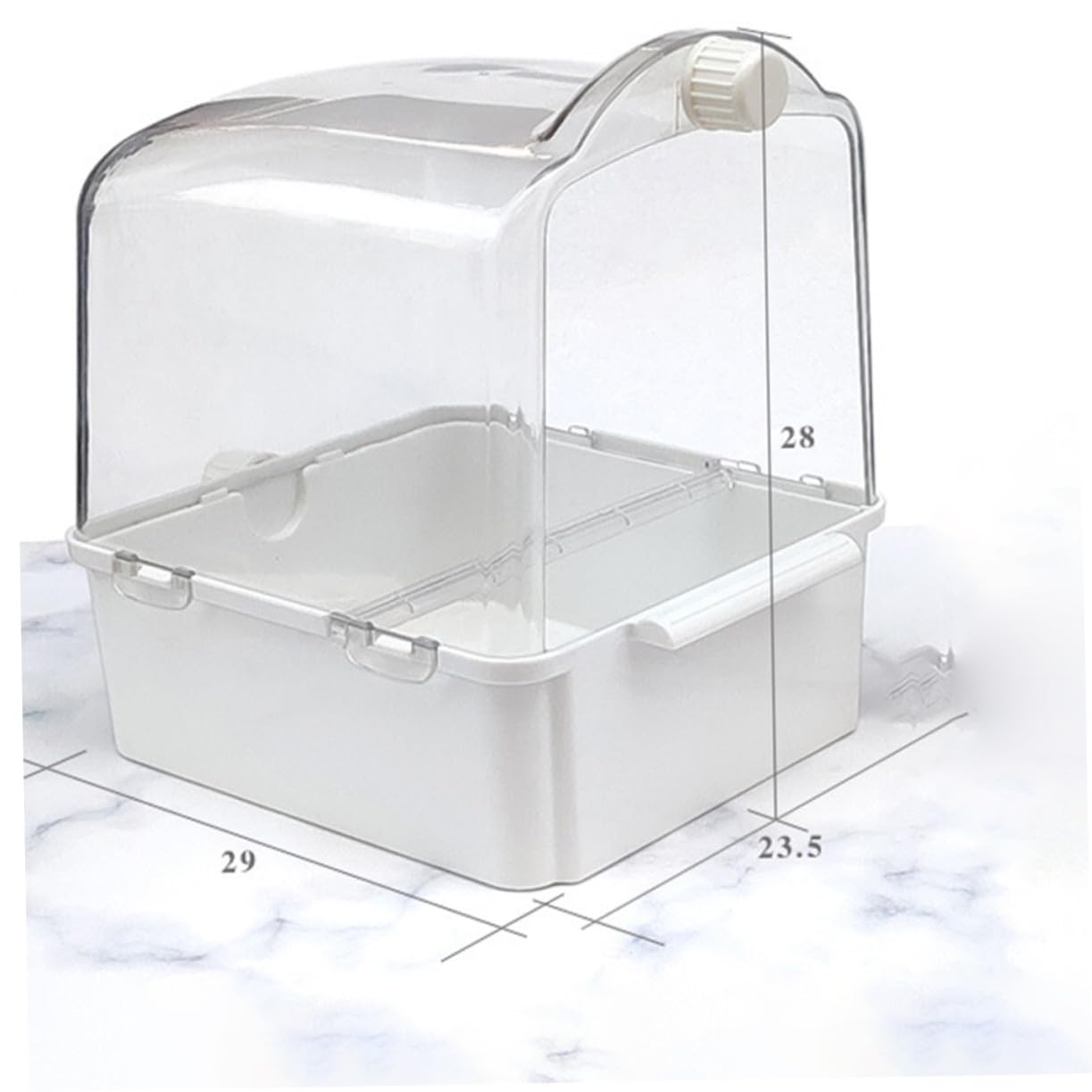 Mobestech Vogelbadewanne mit Wasserinjektor 29x28x23,5cm aus Bpa Freiem Kunststoff für Papageien Wellensittiche Nymphensittiche Haustierbedarf Sommer und Sandbad