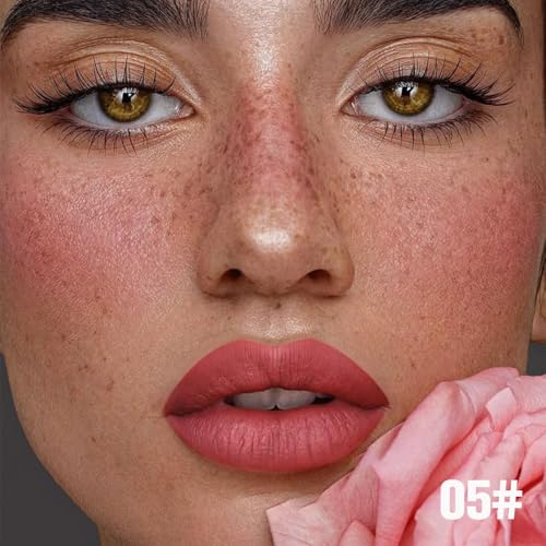 Image of evpct Brownsih Red Peel Off Lip Stain Tints, Liquid Lipstick Lip Stain Long Lasting Waterproof for Women, Non-stick Cup Lipstick Peel Off Highly Pigmented Not Faded Smudge-proof Easy to Apply, 05#