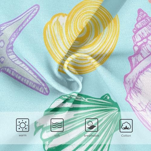 Cotton Toddler Underwear Floral Pastel Colored Sea Shells Blue Panties for Girl Fun Print Briefs Girls Undies 2t3