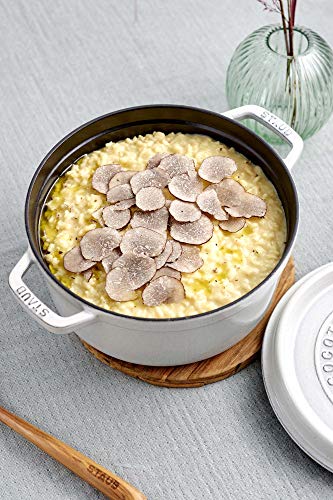 Image of Staub Cast Iron 5.5-qt Round Cocotte - White Truffle, Made in France
