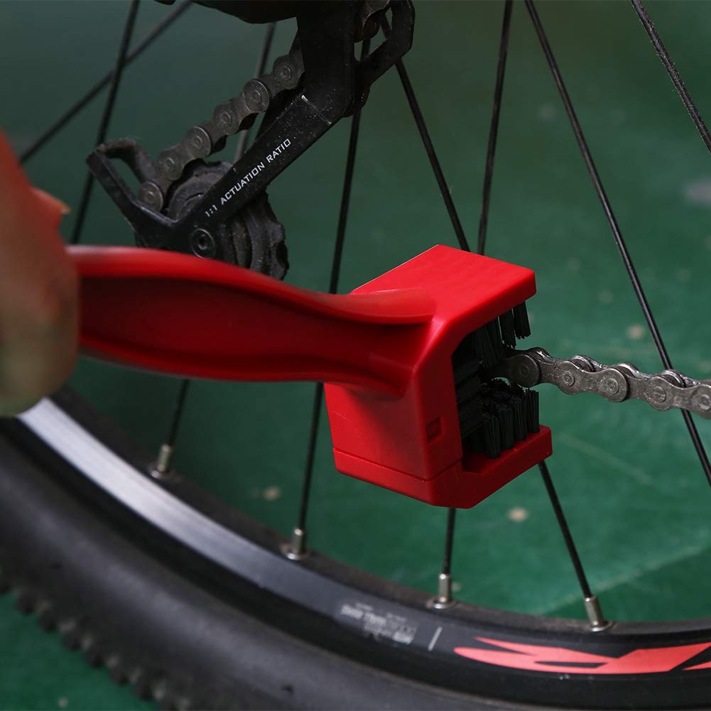 Lava Catena Bici Spazzola Pulizia Catena Bicicletta, Strumento Per Spazzola Catena Moto 3 Lati