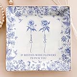 Macorner Personalized Friend Jewelry Dish, If Besties Were Flowers I'd Pick You, Birthday Gifts For Women, Best Friends Gifts, Bestie Gifts For Women