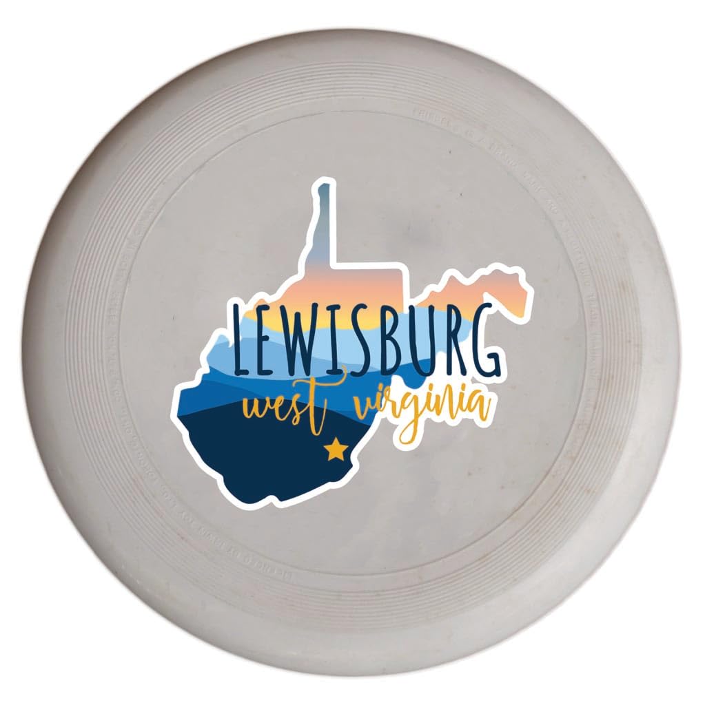 Lewisburg West Virginia Blue Ridge State Shape Design Souvenir Flying Disc 2-Pack
