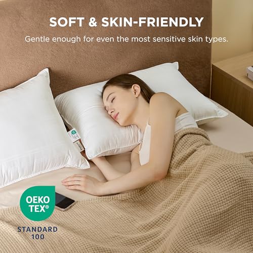 Bedsure Cotton Pillows Queen Size Set Of 2 - Fluffy Queen Pillows 2 Pack, Luxury Bed Pillows For Sleeping With Breathable Cover thumb #5