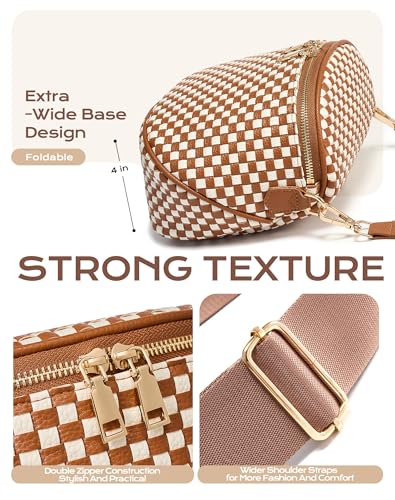 Trendy Woven Checkered PU Leather Bag