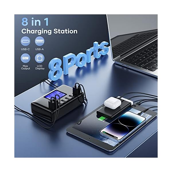 Estación de Carga USB 60W 8 Puertos USB - Imagen 3