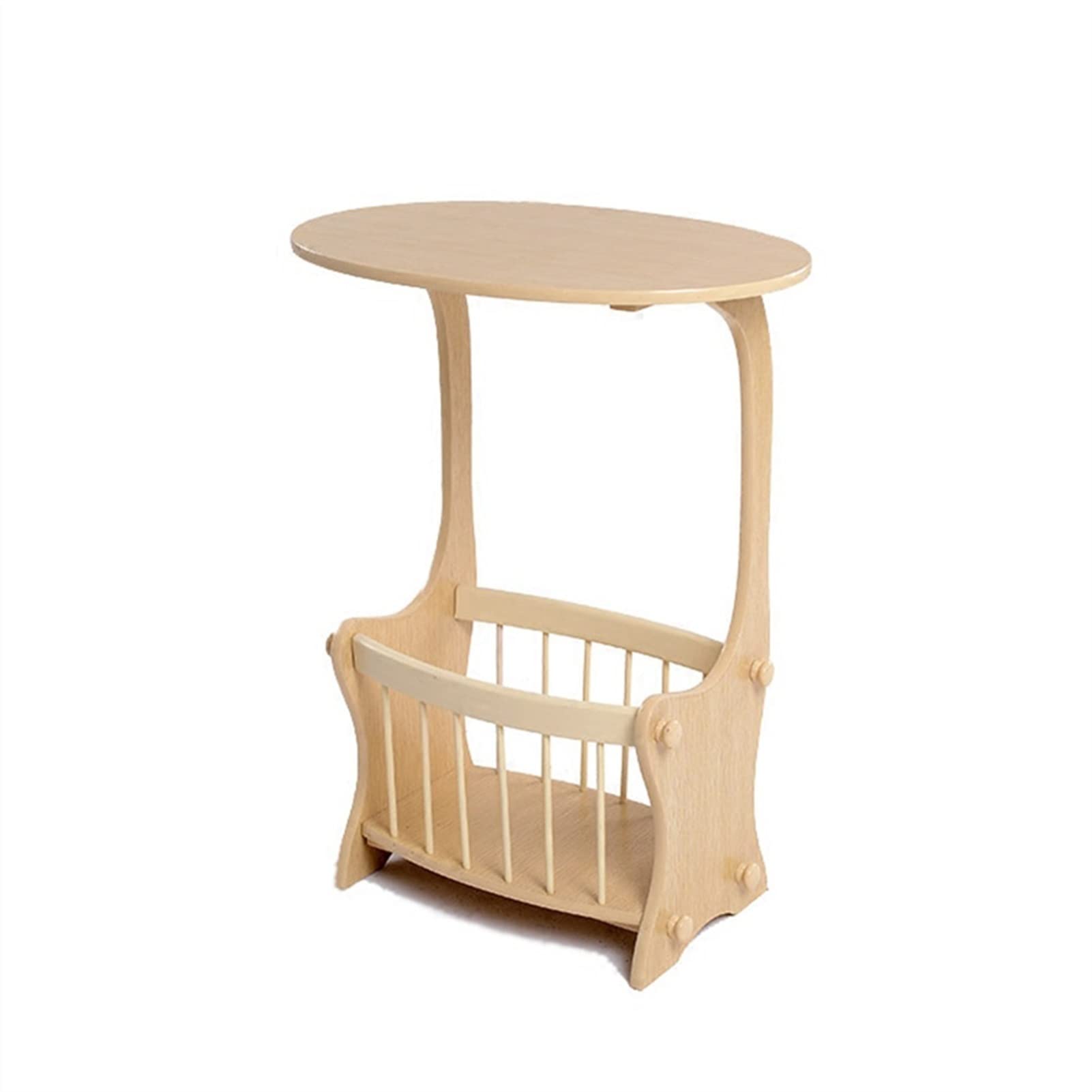 End Table, Home Waterproof Small Side Table with Open Storage Basket, Modern Nightstand Bedside Furniture for Living Room Dorm, Easy Assembly (Color : Wood Color - White, Size : 39.5x30x60cm)