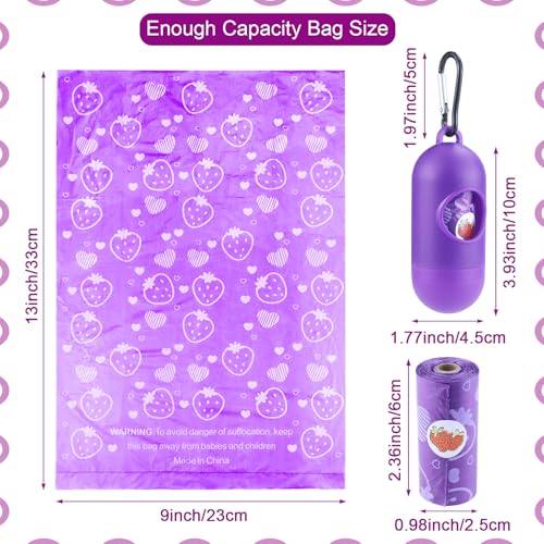 Image of Dog Poop Bags 300 Count, Thick Leak-Proof Scented Dog Waste Bags, Easy Tear & Universal Fit for Small /Medium /Large Dogs (Purple)