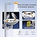 Ezcasch Emergency Eye Wash Station with Shower Stainless Steel Eyewash and Shower Kit Integrated Eyewash and Shower System Multi-Functional Eyewash Station First Aid Eyewash and Shower Kit.