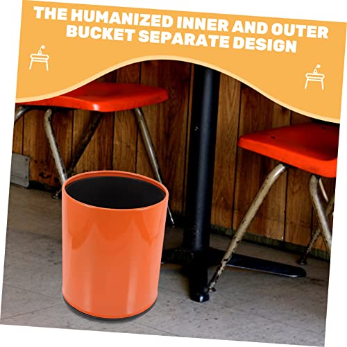 Caneca de basura rectangular de plástico color naranja miniatura 4