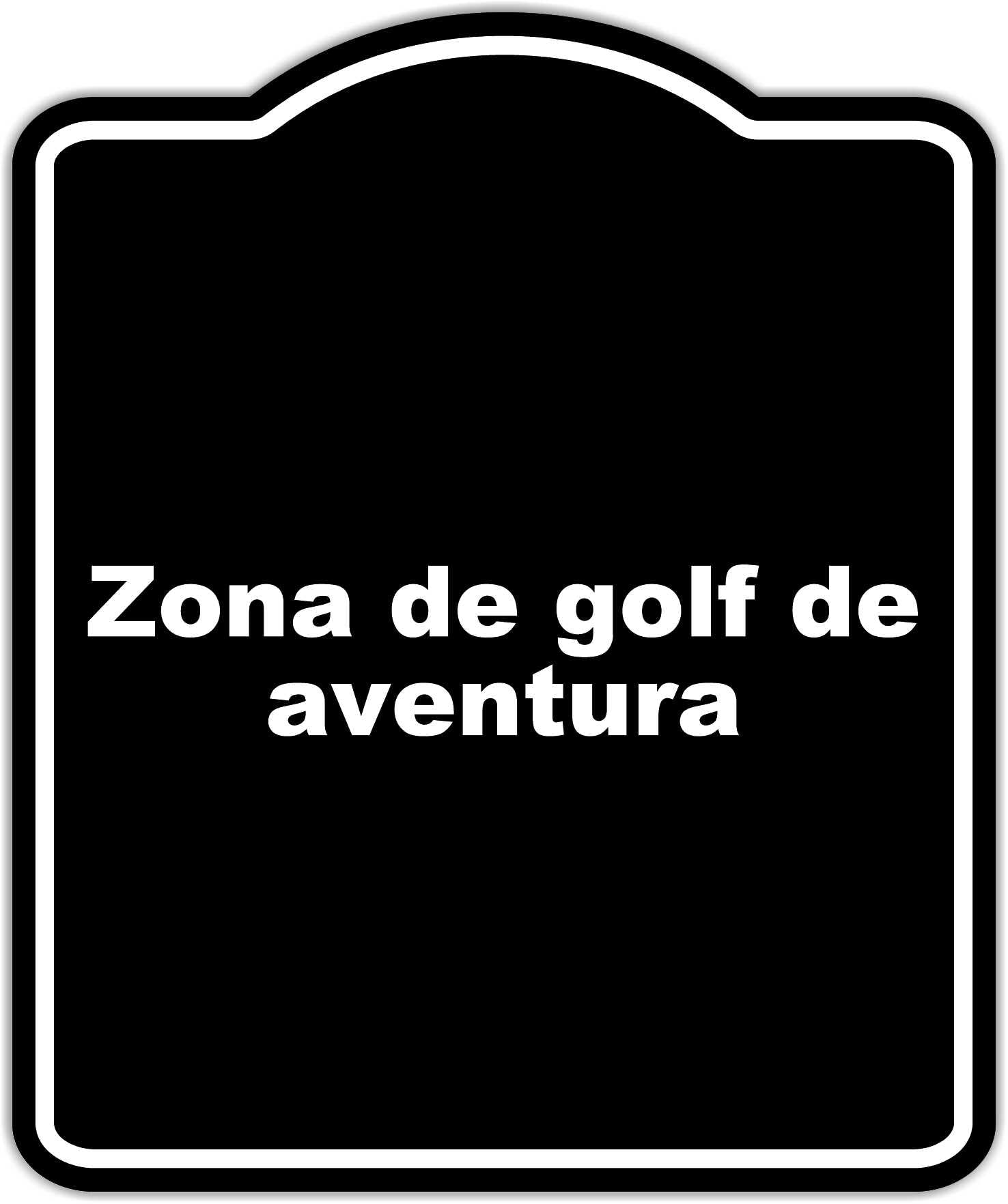 Zona de golf de aventura BLACK Aluminum Composite Sign 8.5 x 10 inches