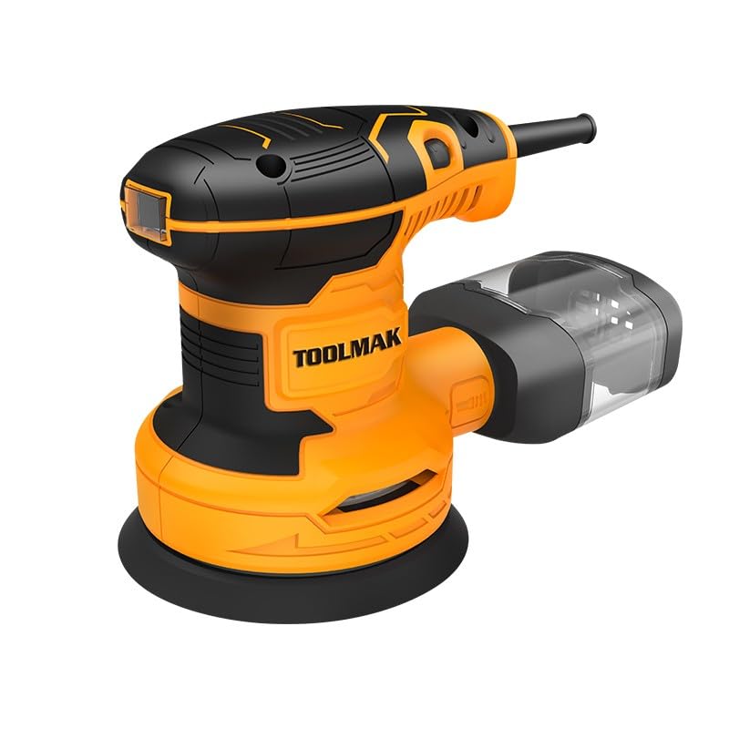 Levigatrice Rotorbitale 350W - Velocità Variabile 7000-14000 RPM - Platorello diametro 125 mm con Sistema di Raccolta Polvere