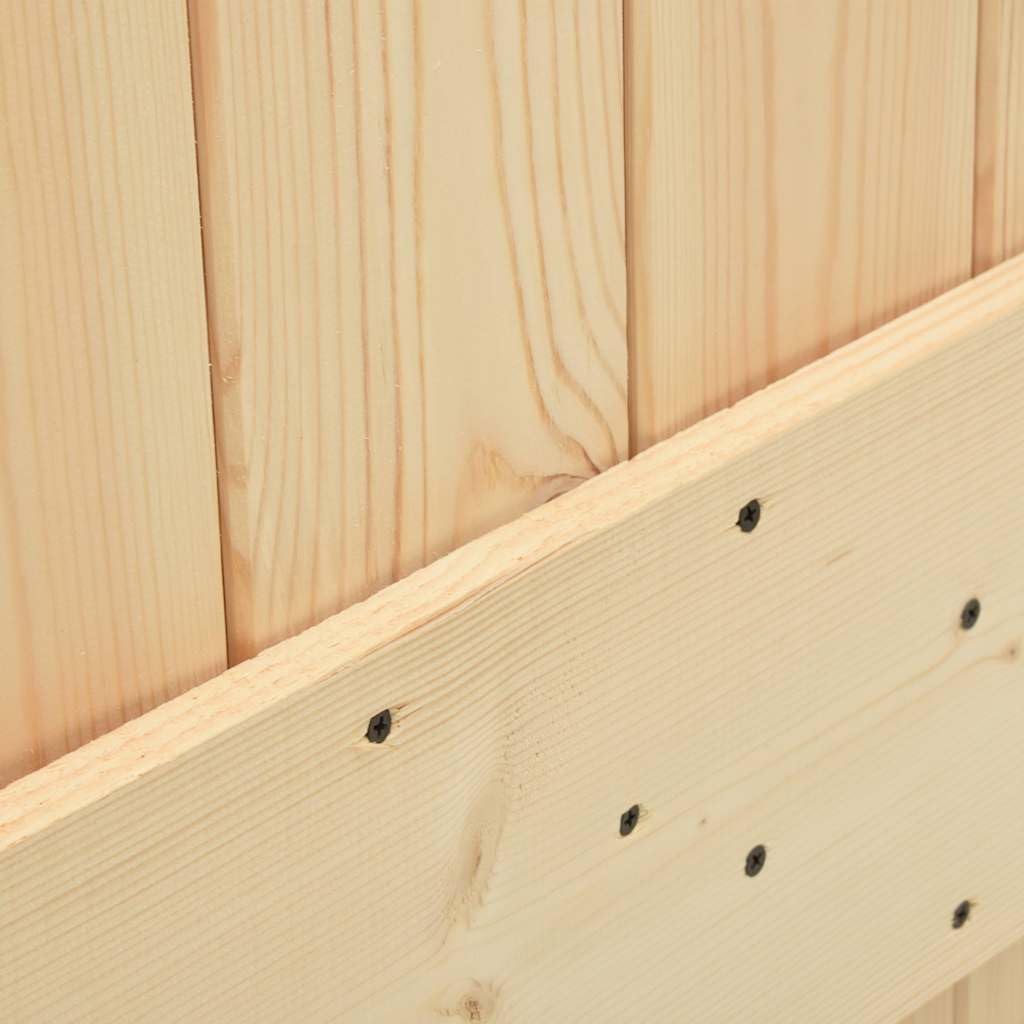 vidaXL Porta 95x210 cm in Legno Massello di Pino, Marrone