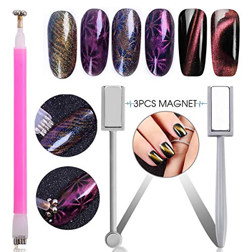 Saviland 3pcs Magnet Pen Magnetic Stick Nail Art Design Tools for Cat Eye Gel Nail Polish Saviland 3pcs Magnet Pen Magnetic Stick Nail Art Design Tools for Cat Eye Gel Nail Polish