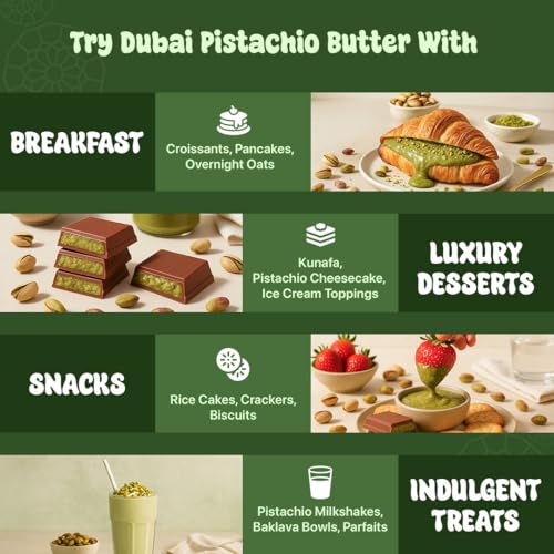Image of Asmita Organic Farms Dubai Pistachio Butter 250g | Made with 84% Pistachios & Crunchy Puffed Quinoa | High Protein Spread | No Added Sugar | Healthy Breakfast, Snack & Dessert Spread