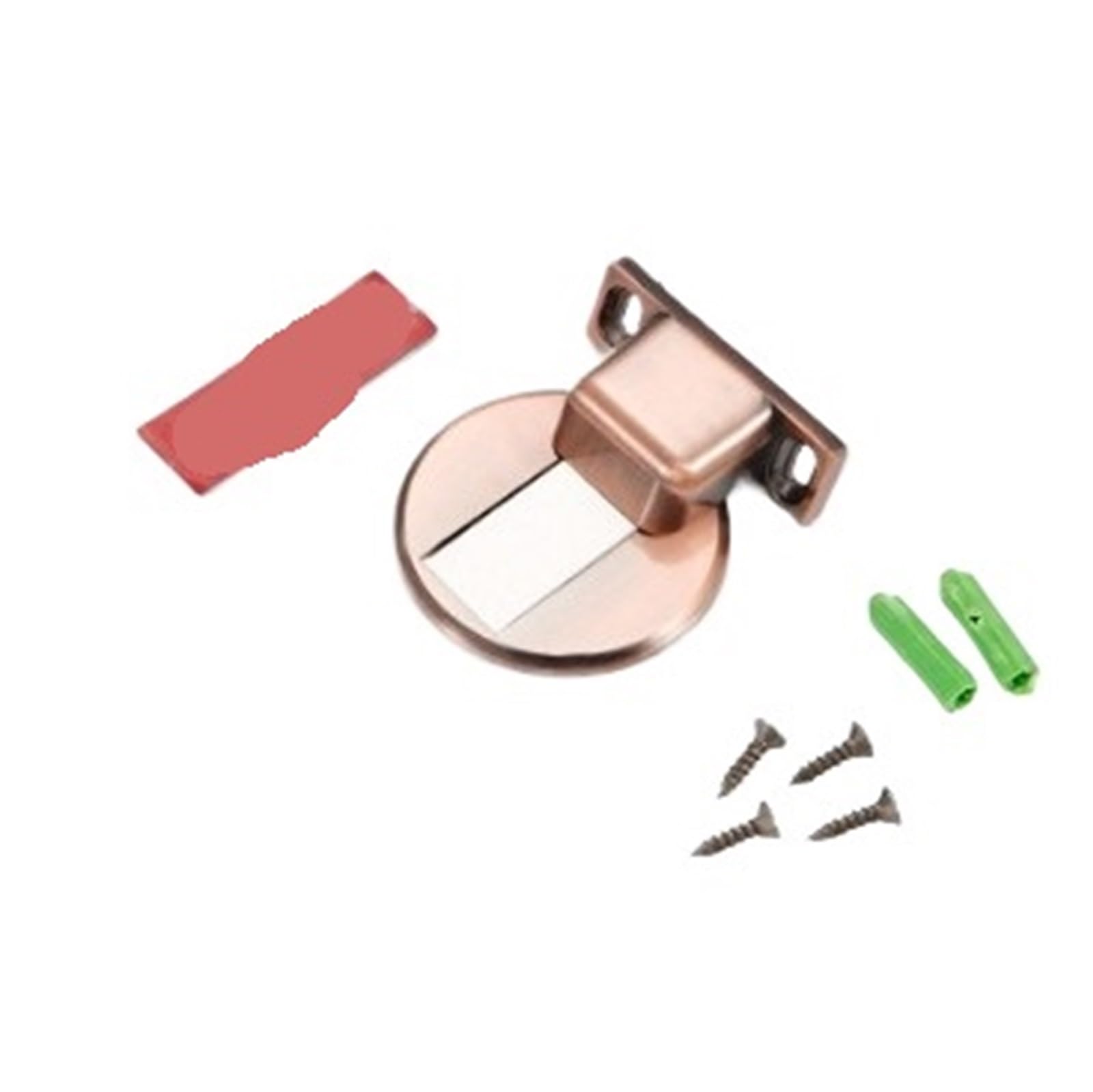 Dsfihjo Red Bronze Magnetic Door Holder Stopper Invisible Doorstop Wall Floor Mount Safety Catch Stainless Steel Door Suction Bedroom Supplies(Red Bronze)