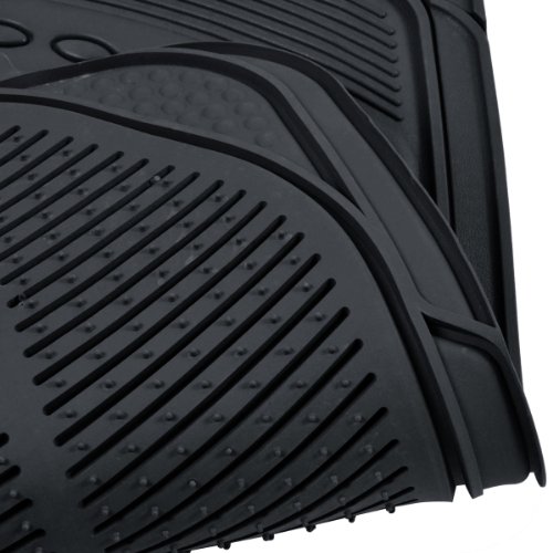 Bdk Car Suv And Van Floor Rubber Mats - 3 Rows 4 Pieces, Heavy Duty All Weather Protection (Black),Small - Mt-783-781-Bk_Amzcd #TOP3