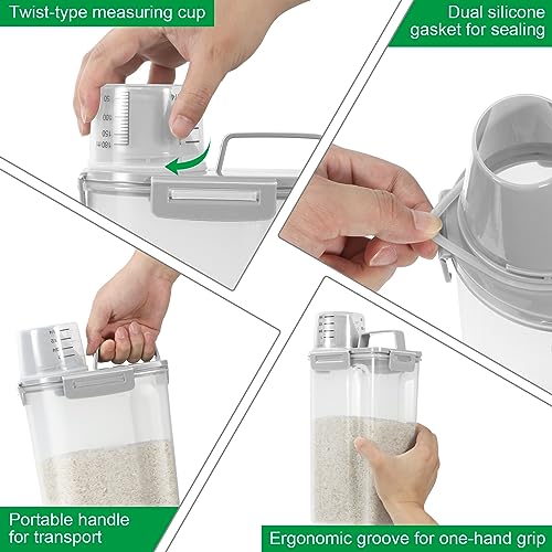 Tbmax Rice Container 5 Lbs Kitchen Pantry Food Storage Container, Small Pet Dog Cat Food Container Dispenser, Plastic Rice Cereal Flour Holder With Cup For Dry Food Storage Organization thumb #1