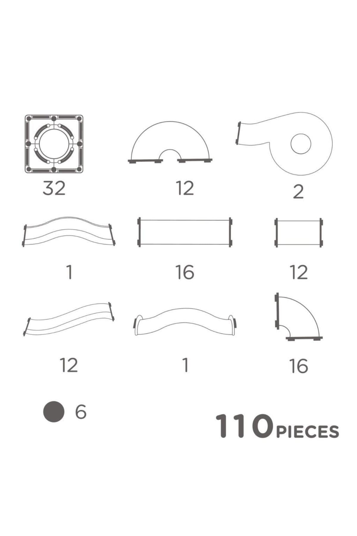 Kugelbahn-Bausatz Clever in Pastellfarben 110 Teile, langlebiges Magnetspielzeug, Robustes Lernspielzeug, erweiterbare Sets, für Kinder ab 3 Jahren