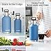 Razorri 128oz Stainless Steel Beer Growler, Double-Wall Vacuum Insulated Carbonated Keg with Professional Bar Tap and Pressurized CO2 Regulator, 1 Gallon, Ocean Blue