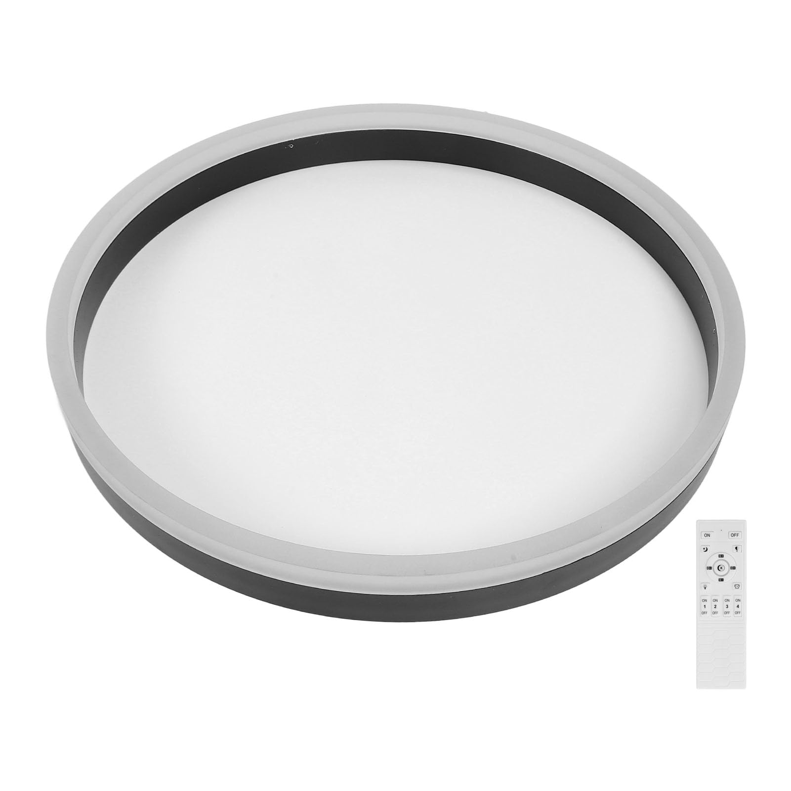 Hyuduo Sufitowa LED do Montażu Podtynkowego Okrągła Oprawa z możliwością Przyciemniania CRI90+ z Pilotem i kontrolą Aplikacji do Sypialni, Kuchni, Salonu, Przedpokoju (BLACK)