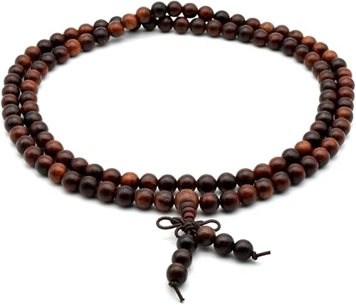Miniatura 2 de Zen Dear Brazalete y collar de meditación Mala para cultura budista y oración busita cuentas de Buddha unisex palisandro natural