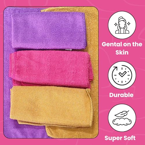 Image of Face Towel For Men & Women | 200 GSM Microfiber Face Towels Set of 5 | Face Towel For Gym & Workout | Face Towel For Acne Prone Skin | Absorbent, & Quick Dry Towels For Facewash,Travel
