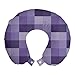 ABAKUHAUS Resumen Cojín de Viaje para Soporte de Cuello, Imprimir con la Tela Escocesa de Rayas, Viajes Siestas Leer Mirar TV, 30x30 cm, púrpura Cuarzo